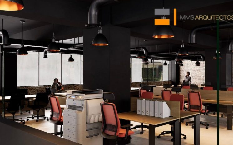 Estaciones de trabajo en oficinas corporativas MMS Arquitectos