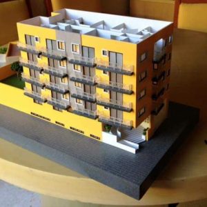 Maqueta arquitectónica de conjunto de departamentos MMS Arquitectos
