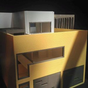 Detalle de fachada de maqueta de casa moderna MMS Arquitectos
