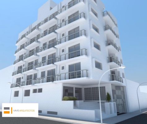 Render de edificio residencial multifamiliar diseño arquitectónico MMS Arquitectos